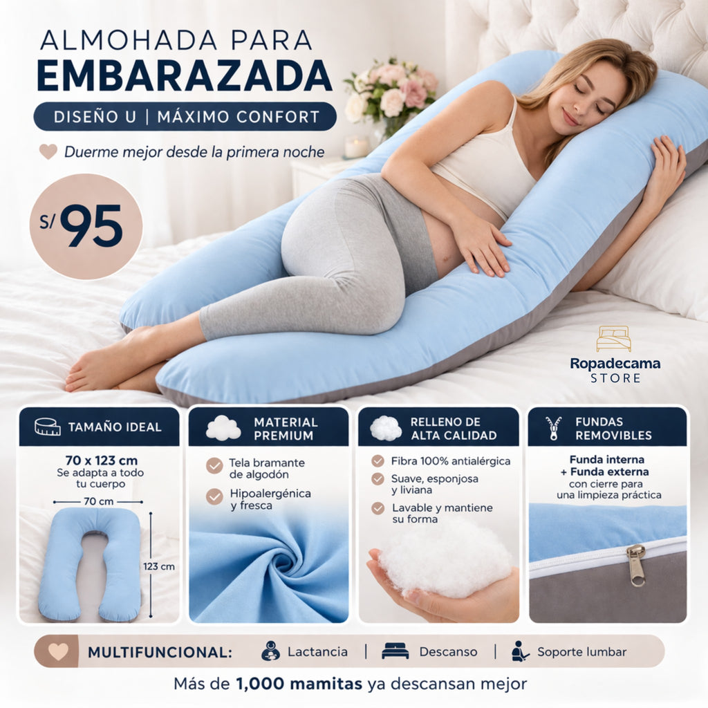 Almohada para Embarazada, Multifuncional, Diseño U
