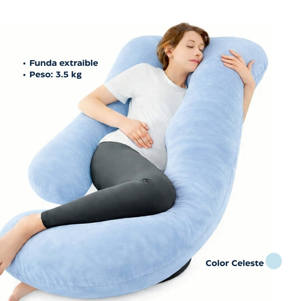 Almohada para Embarazada Diseño G 360° XL 80x145 cm – Soporte Completo en Terciopelo Premium