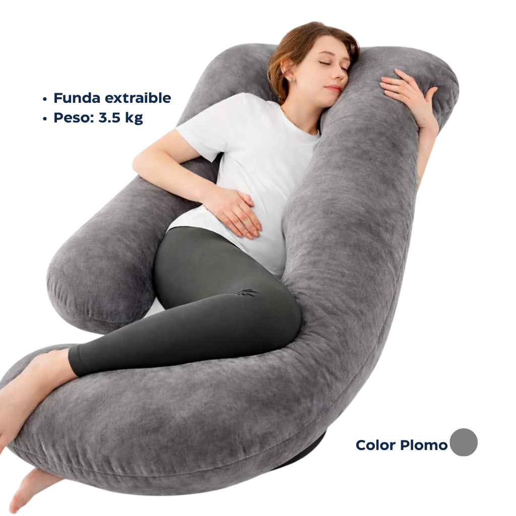 Almohada para Embarazada Diseño G 360° XL 80x145 cm – Soporte Completo en Terciopelo Premium
