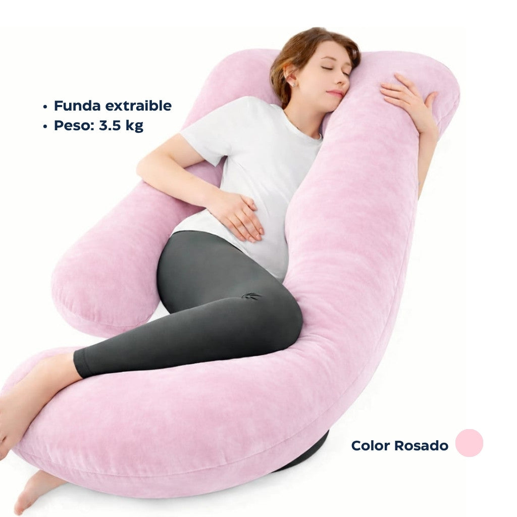 Almohada para Embarazada Diseño G 360° XL 80x145 cm – Soporte Completo en Terciopelo Premium